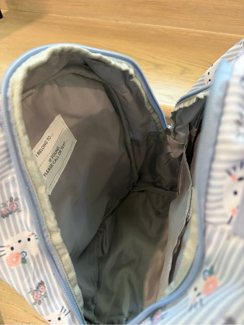 Pottery Barn Kids Large Light Blue Floral Stripe Backpack and Lunch Bag Set